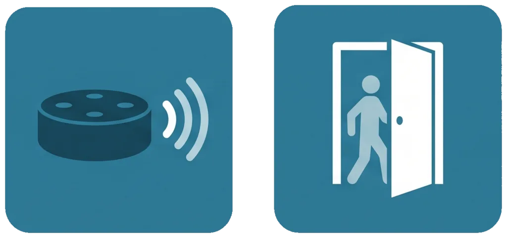 An Echo announcing while someone heads out the door